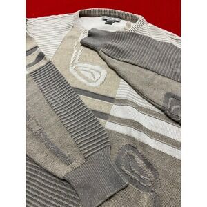Cypress Links Mens XL Golf Motif Knit Sweater Made in USA Beige Brown
